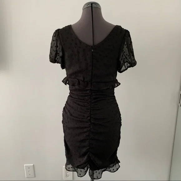 Black Polkadot Mini Dress - Picture 3 of 4